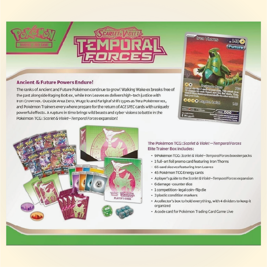 Scarlet & Violet - Temporal Forces Elite Trainer Box - Iron leaves (SV05)
