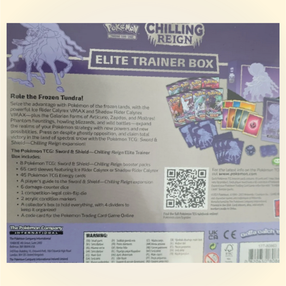 Sworld & Shield - Chilling Reign Elite Trainer Box - Shadow Rider Calyrex (SWSH06)