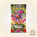 A Pokémon Trading Card Game booster pack for Mega Evolution Perfect Order, featuring a colorful design with a purple and pink creature illustration on a cream background.