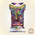 Pokémon Radiating Card Game booster pack for Lost Origin, featuring vibrant multicolor artwork of a robotic character on a cream background with a Kat's Karls Games logo in the bottom right corner.