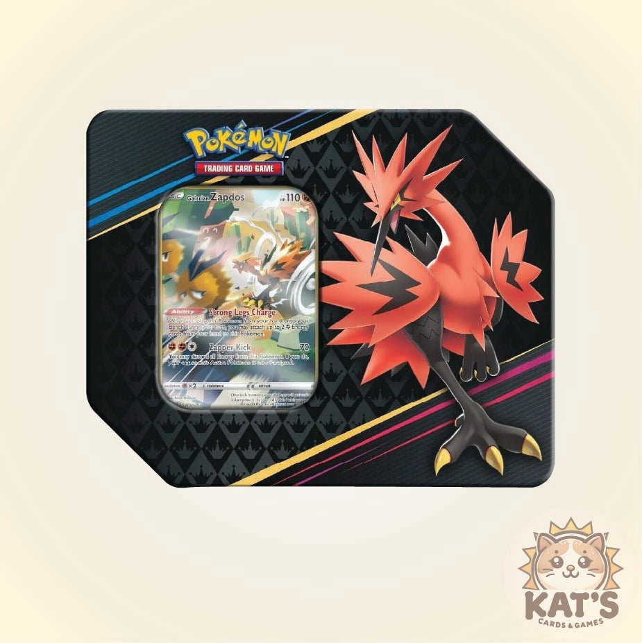 Pokémon Trading Card Game collectible display card featuring Zoroark on a black card with red, yellow, and blue accents, shown against a light beige background with a Kat's Cards & Games logo in the bottom right corner.