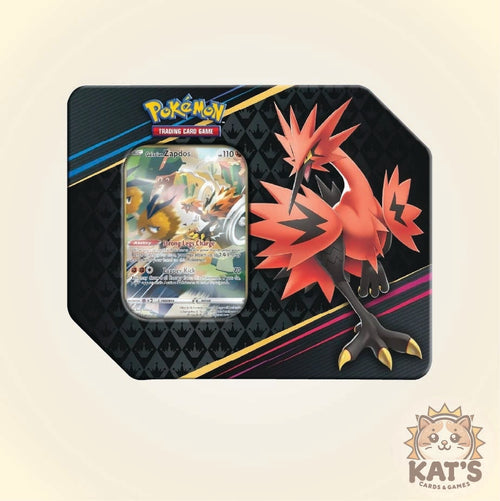 Pokémon Trading Card Game collectible display card featuring Zoroark on a black card with red, yellow, and blue accents, shown against a light beige background with a Kat's Cards & Games logo in the bottom right corner.